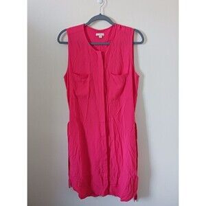 Gap Sheath Dress Knee Length Sleeveless Belted Round Neck Pink Size M